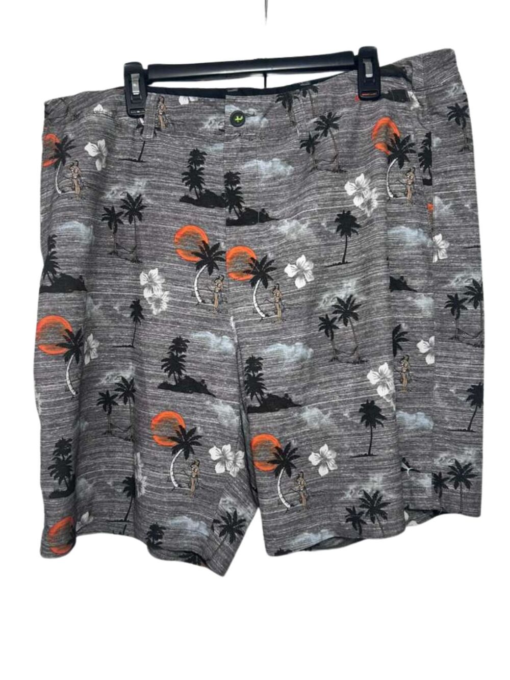 Tommy Bahama Hula Sunset Board Shorts Swim Trunks Men Size 40 Gray Hawaiian